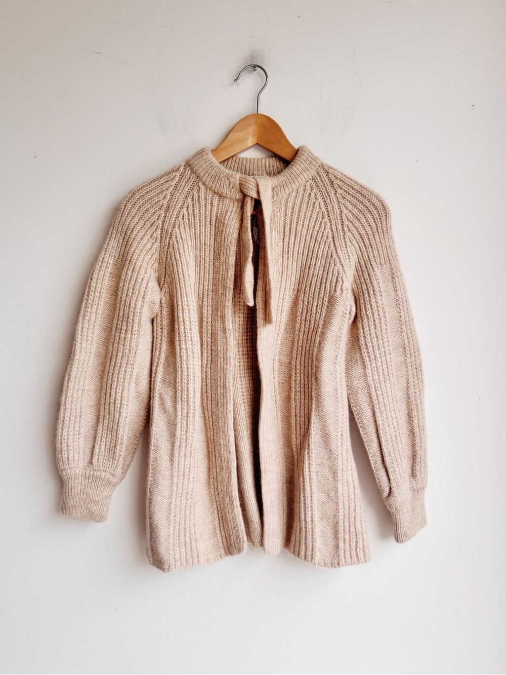 Vintage The Committee 100% Wool Fisherman Knit Cardigan Sweater Best Fit XS/S